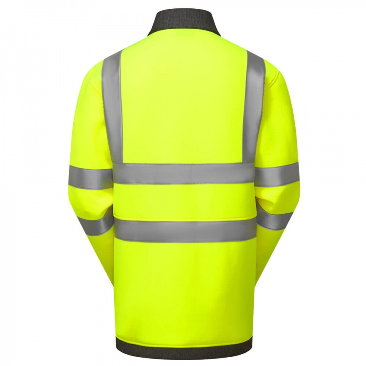 Leo Workwear SS07-Y ARGANITE ISO 20471 Cl 3 EcoViz Air Layer Full Zip Sweatshirt Yellow